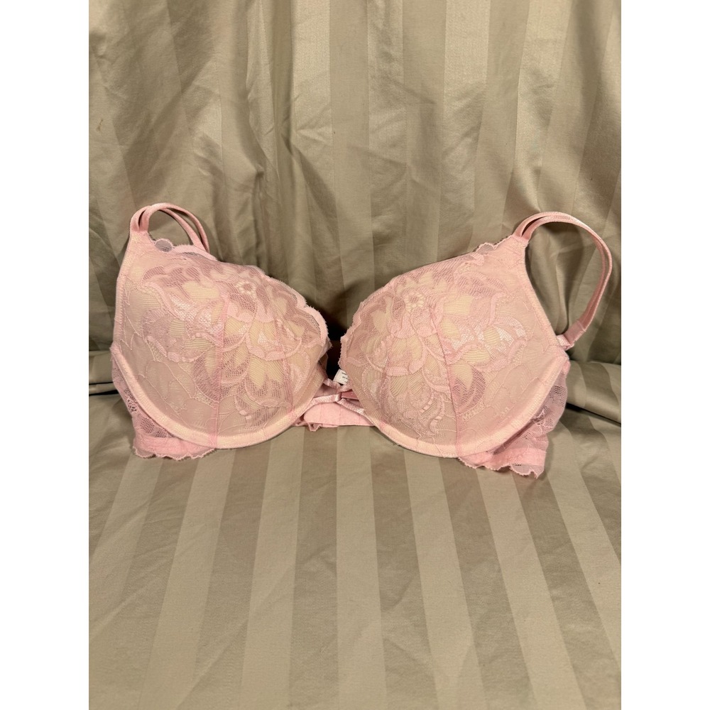 Victorias Secret Body by Victoria Pink Floral Lace Push Up Bra 36C Underwire